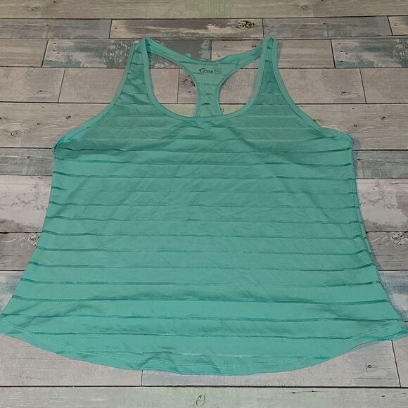 Zyia Mint Green Striped Tank Top sz X-Large - Picture 1 of 7